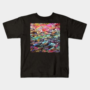 Rainbow Abstract Landscape 290 Kids T-Shirt